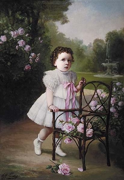 Portrait Of A Young Girl In A New Orleans Garden - view 1