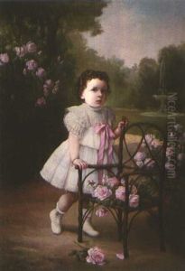 Portrait Of A Young Girl In A Bed Of Roses Portrait Of A Young Girl In A Bed Of Roses
