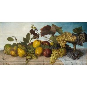Poires, Pommes Et Raisins Sur Un Entablement by Franz Molitor