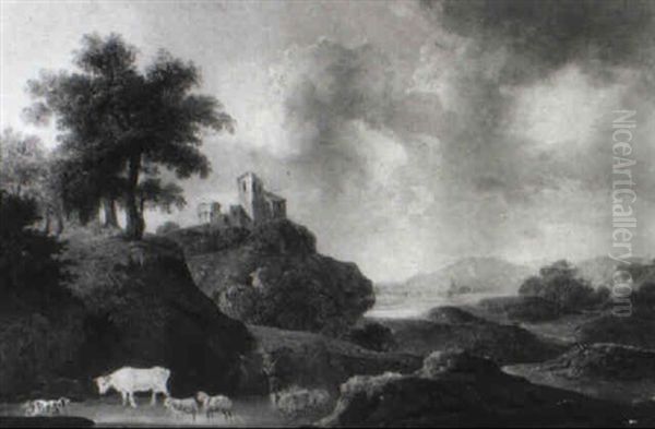 Ideale Landschaft Mit Figurlicher Staffage - view 1