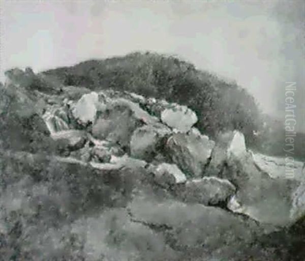 Studie Zu Einem Gebirgbach In Felsiger - view 1