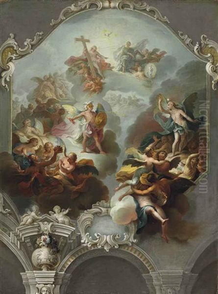 Modello For A Ceiling Painting: Lucifer And The Rebel Angels Cast Out Of Heaven - view 1