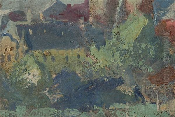 Small Landscape With Houses (oil Sketch) - view 1