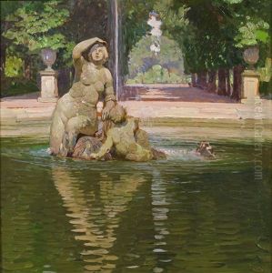 Najadenbrunnen In Schonbrunn I by Carl Moll