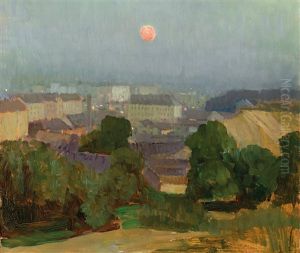 Vollmond Uber Wien (blick Auf Heiligenstadt) by Carl Moll