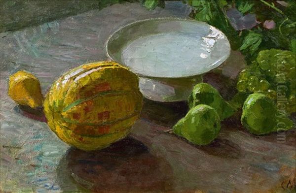 Stillleben Mit Melone Und Birnen - view 1