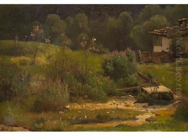 Wiesenlandschaft Mit Almhutte - view 1