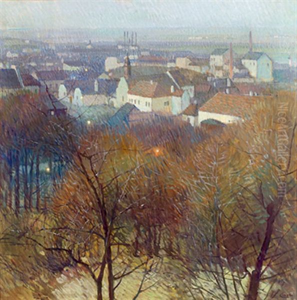 Blick Auf Nusdorf Und Heiligenstadt In Der Dammerung - view 1