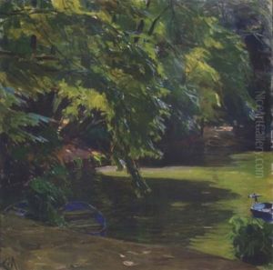 Am Heustadlwasser Im Prater by Carl Moll
