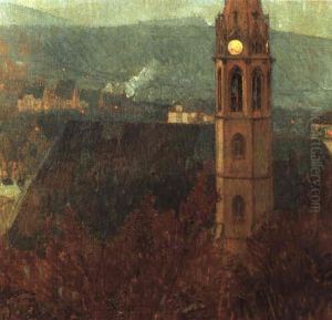 Die Heiligenstatter Pfarrkirche In Der Abenddammerung