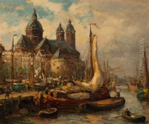 View Of The St. Nicolaaskerk And The Schreierstoren, Amsterdam