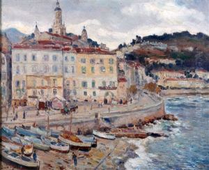 Gezicht Op Menton, Frankrijk by Evert Moll