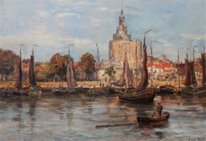 Harbour Of Enkhuizen With A View Of The Drommedaris