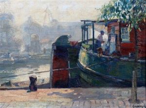 Woonboot Aan De Kade by Evert Moll