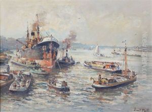 Bedrijvigheid In De Haven Van Rotterdam