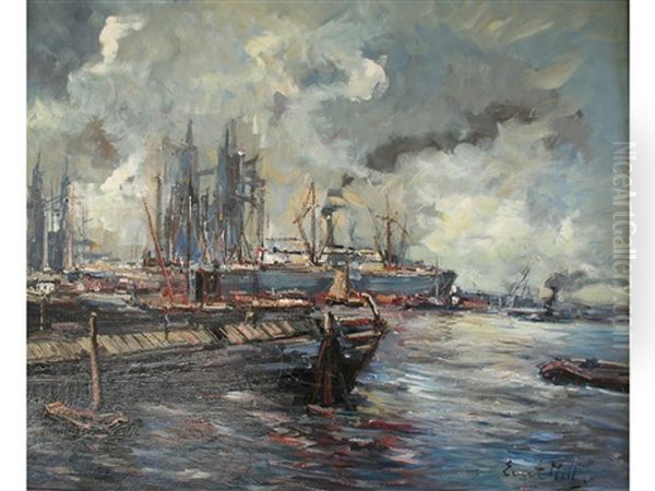 A Busy Port (rotterdam?) - view 1