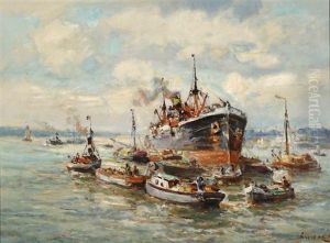 Harbour View With Ships by Evert Moll