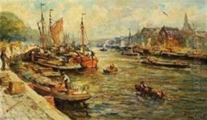 Niederlandisches Hafenmotiv by Evert Moll