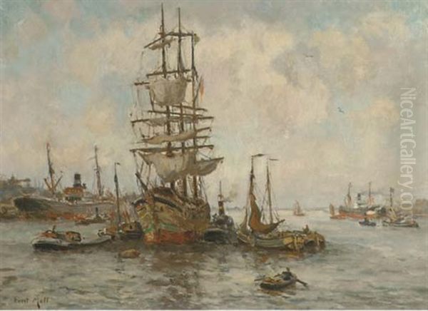 A Docked Three-master - view 1
