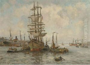 A Docked Three-master