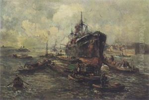 A Harbour Scene A Harbour Scene