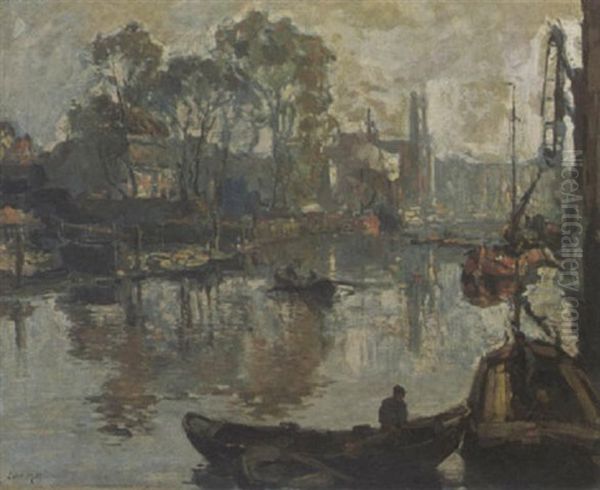 Moored Boats Near A Harbour - view 1