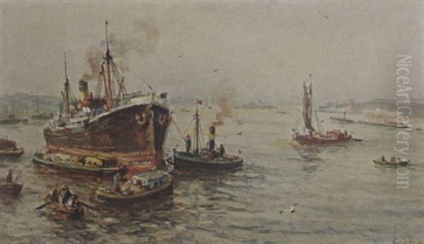 Boats In The Harbour, Rotterdam - view 1
