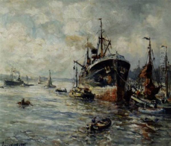 Activities Around An Ocean Steamer - view 1