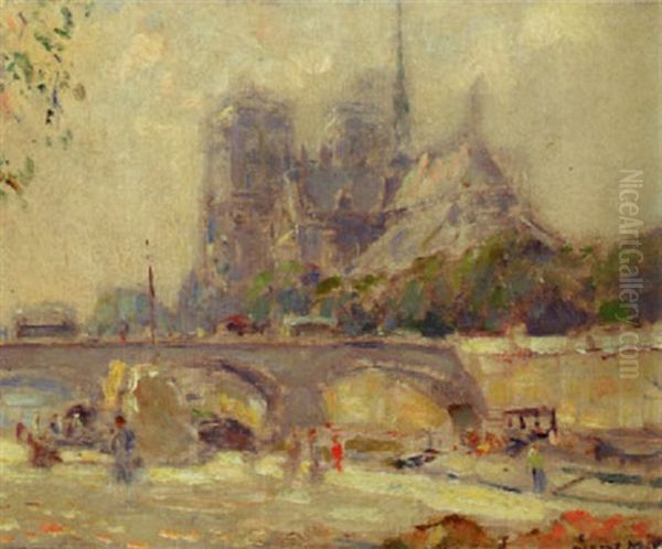 Gezicht Op De Notre Dame Te Parijs Vanaf De Seinekade - view 1