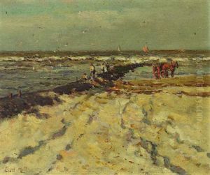 Figuren Op Het Strand Bij Hoek Van Holland by Evert Moll