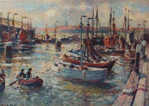 View Of The Rotterdam Harbour by Evert Moll