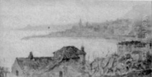 View Of An Italian Lake Town by Evert Moll