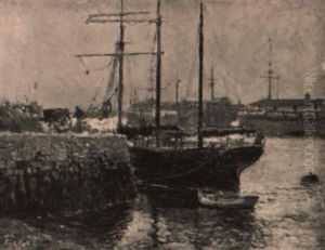 A Three-masted Moored In A Harbour (scheveningen?) A Three-masted Moored In A Harbour (scheveningen?)
