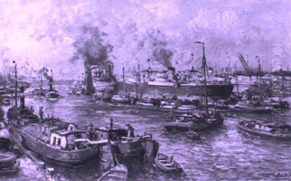 Shipping In A Rotterdam Harbour - view 1
