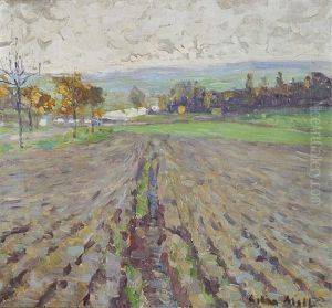 Les Champs, Paysage Impressionniste by Oskar Moll
