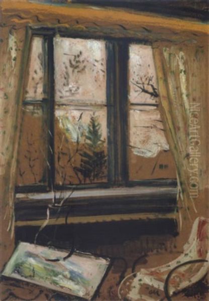 Fensterausblick Auf Winterliche Landschaft - view 1