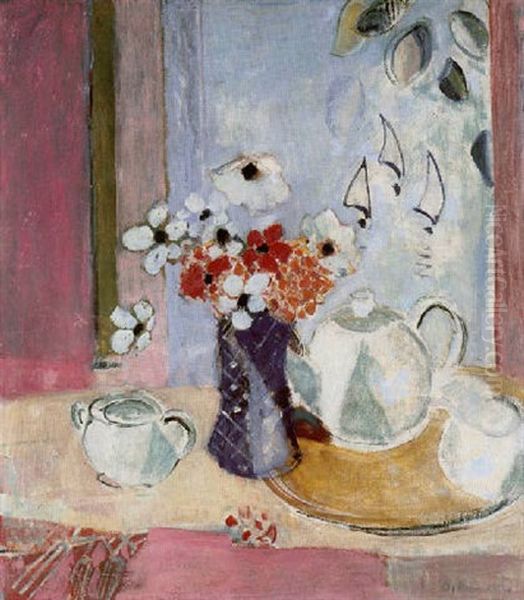 Stilleben Mit Teeservice Und Anemonen - view 1