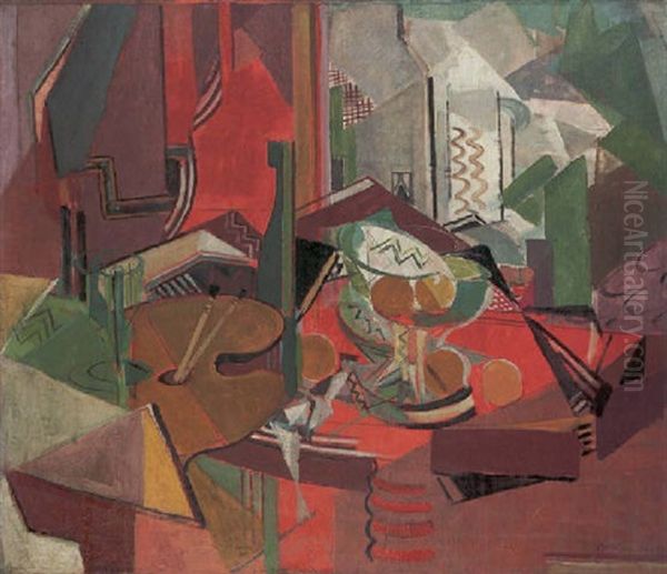 Komposition In Rot Mit Palette - view 1