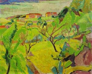 Sonnige Landschaft by Oskar Moll