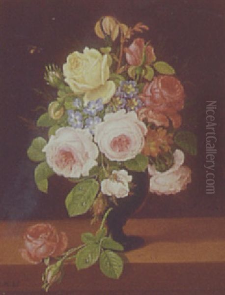 Brogede Blomster I Vase - view 1