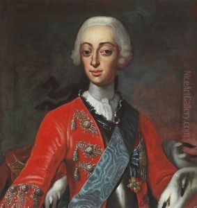 Portrait Of King Frederik V (1723-1766) In The Uniform Of The Horse Guards by Andreas Moller