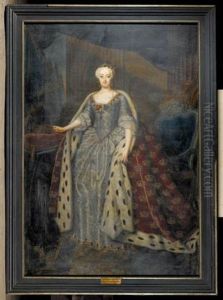 Portrait Of Queen Sophie Magdalene, Wife Of King Christian Vi Of Denmark by Andreas Moller