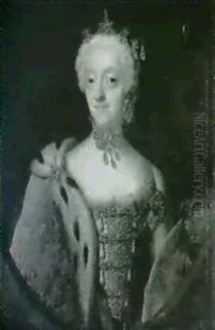 Portraet Af Frederik Iv's Datter, Prinsesse Charlotte Amalie, 1706-1782, I Hermelinskabe Og Med Ordenen L'union... Portraet Af Frederik Iv's Datter, Prinsesse Charlotte Amalie, 1706-1782, I Hermelinskabe Og Med Ordenen L'union...