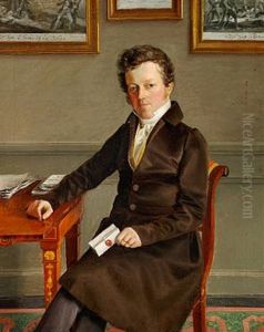 Portrait Of Peter Saabye, Merchant (+ Portrait Of His Wife Augusta Saabye,  Ballet Dancer At Det Kongelige Teater; Pair)