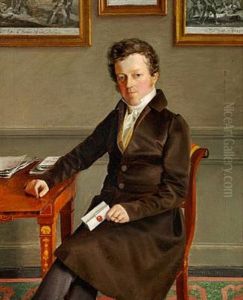 Portrait Of Peter Saabye (+ Portrait Of His Wife Augusta Saabye, Dancer At The Danish Royal Theatre; Pair)