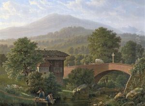Idyllische Sommerlandschaft (bei Sarnen?) In Der Schweiz by Jens Peter (I.P.) Moeller