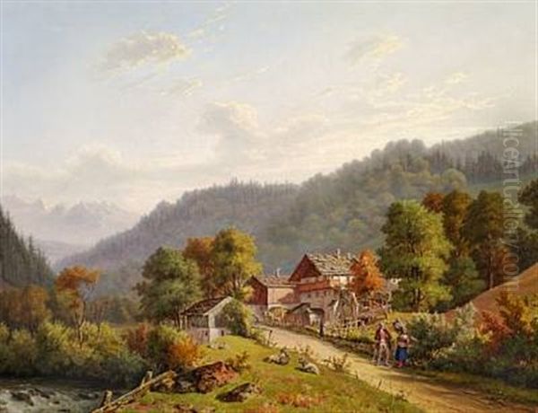 Autumn Day In Bavaria, Near Berchtesgaden. Afternoon Light - view 1