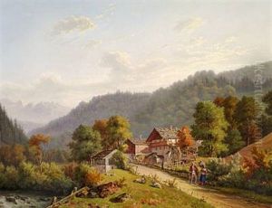 Autumn Day In Bavaria, Near Berchtesgaden. Afternoon Light by Jens Peter (I.P.) Moeller