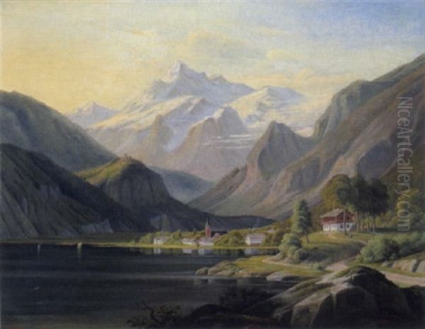 Gebirgslandschaft Mit See In Der Schweiz - view 1