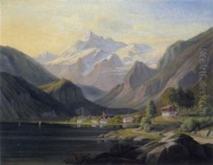 Gebirgslandschaft Mit See In Der Schweiz by Jens Peter (I.P.) Moeller